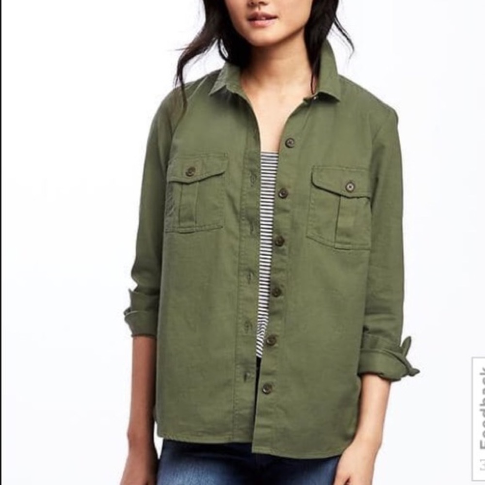 OLD NAVY | Women's Utility Jacket Shirt Army Green